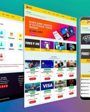 Games TopUp, Visa, Gift Card, Digital Product Selling Website Code