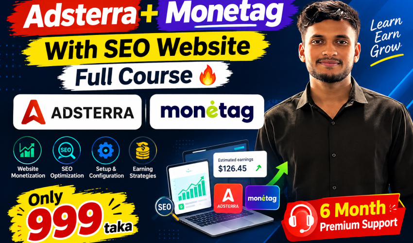 Adsterra + Monetag A-Z Full Course With CPA Marketing